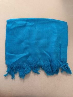 Bright Teal Fringe Scarf